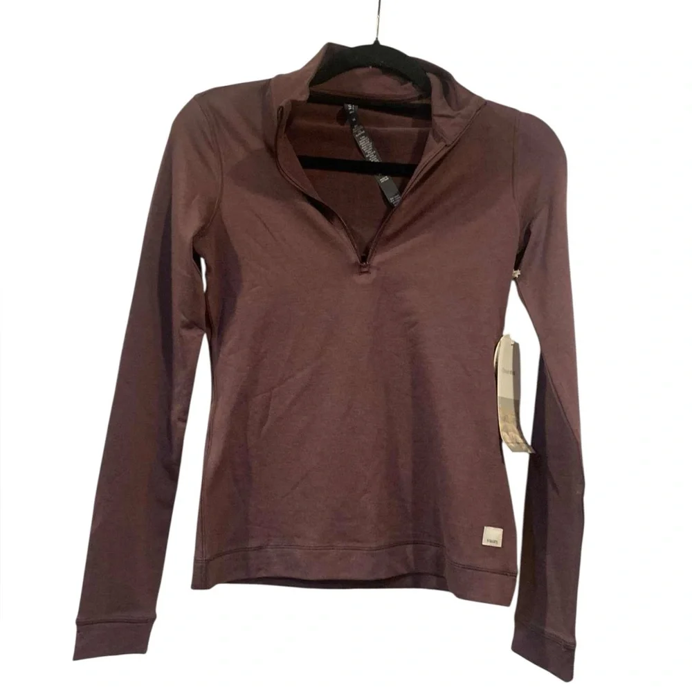 NWT Vuori halo essential half zip  ELDERBERRY HEATHER Size XS